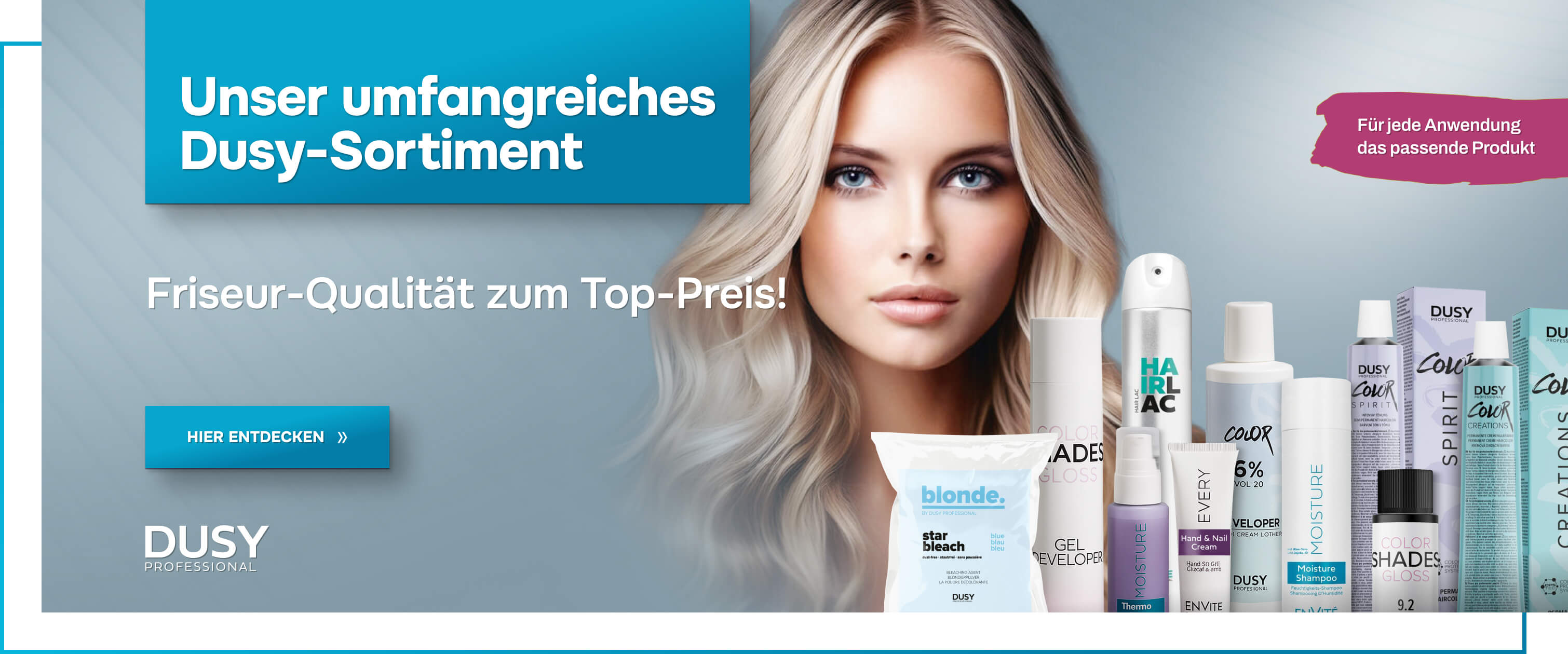 dusy-salonprodukte-modell-mit-auswahl-an-produkten-und-logo