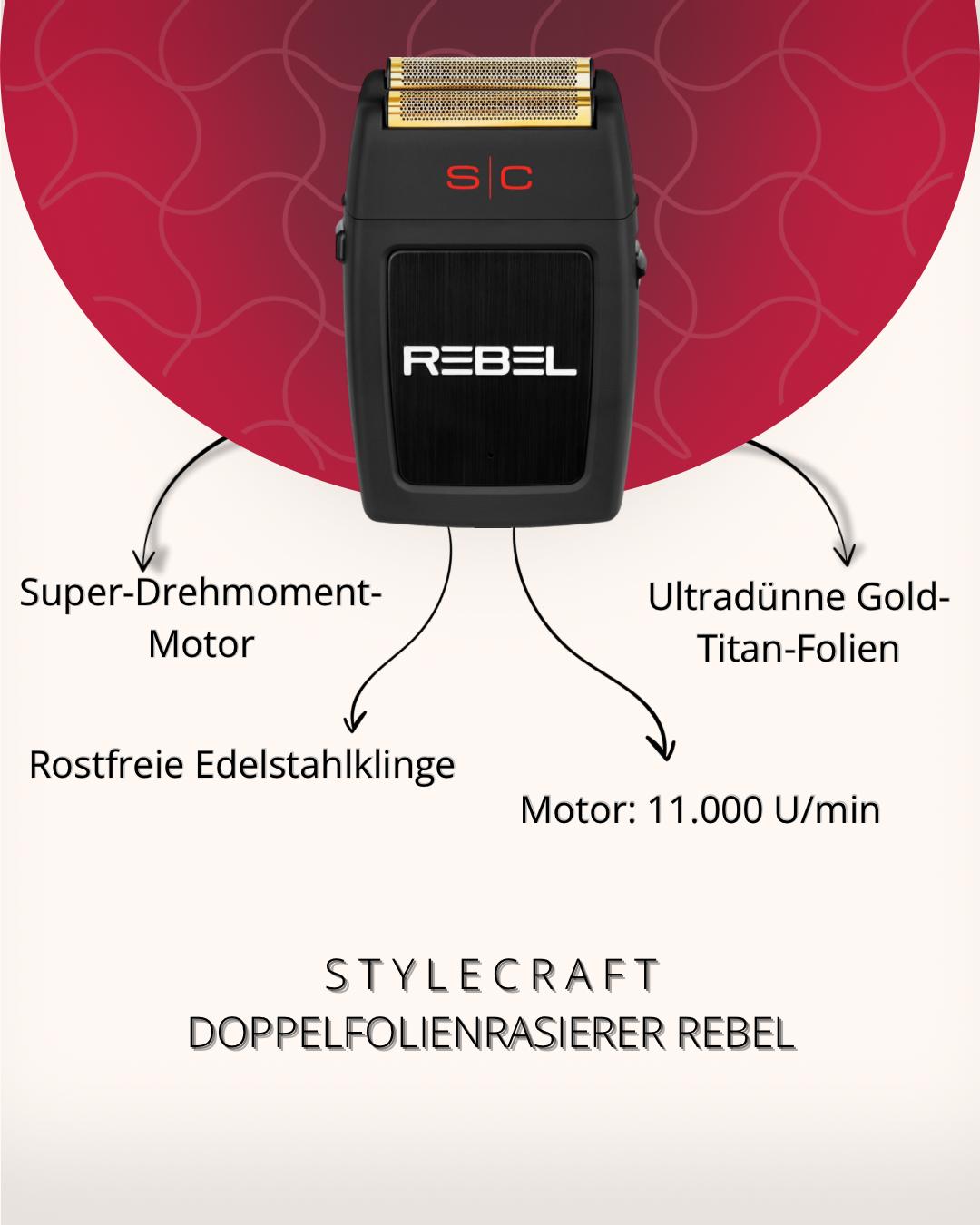 Stylecraft Doppelfolienrasierer Rebel schwarz