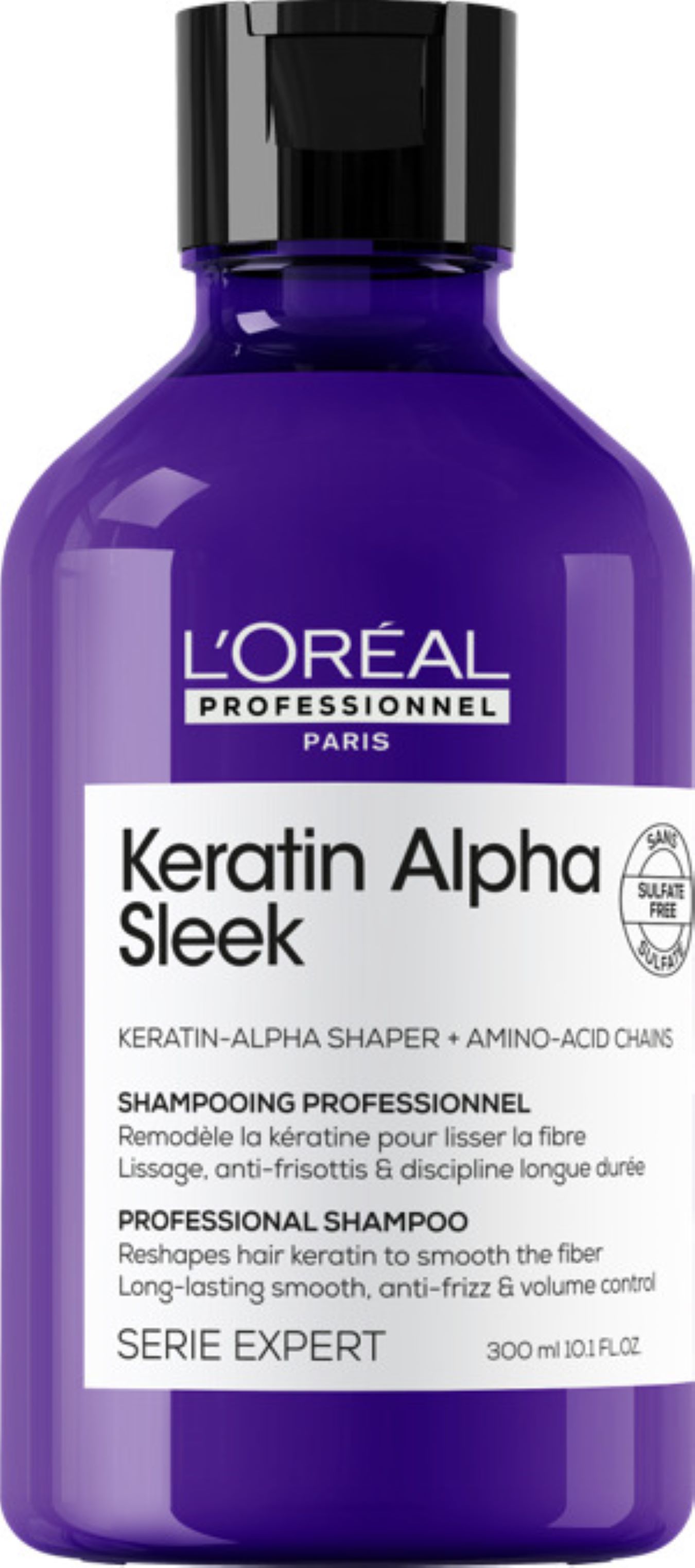 loreal-alpha-keratin-sleek-shampoo-300-ml-flasche-lila
