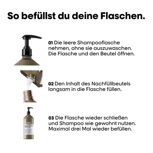 loreal-serie-expert-absolute-repair-molecular-schrittweise-anleitung-zum-befuellen-einer-brauner-shampooflasche-aus-nachfuellbeutel