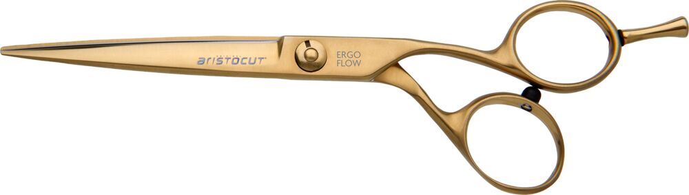 Aristo Ergo-Flow Gold Friseurschere Offset und Modellierschere (Crane Design)