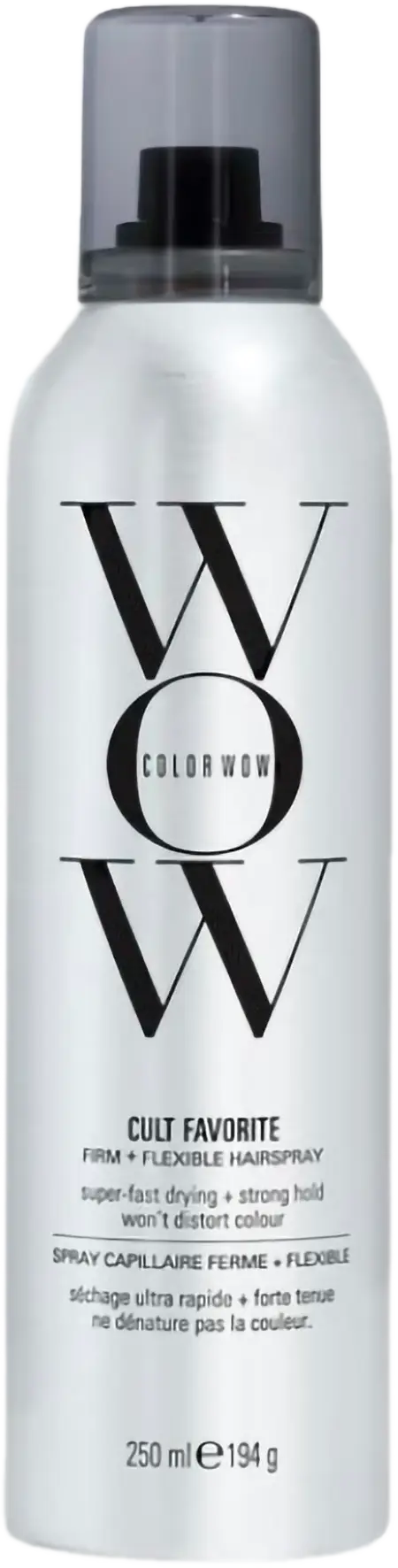 silberfarbene-spraydose-color-wow-cult-favorite-firm-flexible-haarspray-250-milliliter