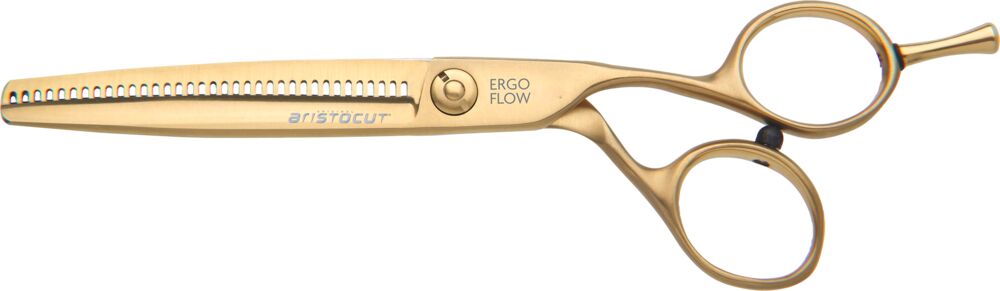 Aristo Ergo-Flow Gold Friseurschere Offset und Modellierschere (Crane Design)