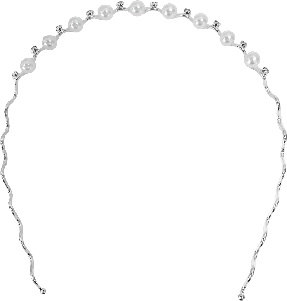 Haarreif gewellt Perle und Strass