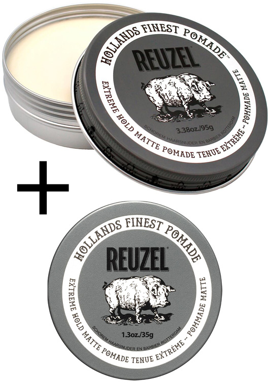 reuzel-road-trip-set-extreme-hold-pomade-95g-plus-35g-gratis-matte-pomade-produktbild