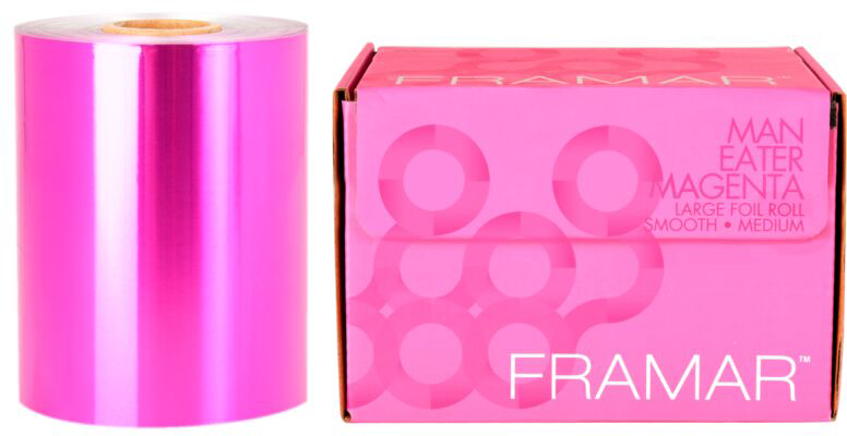 framar-farbige-friseur-alufolie-rolle-in-pink-neben-spenderbox-fuer-straehnen-faerben-und-blondieren-487m-15my