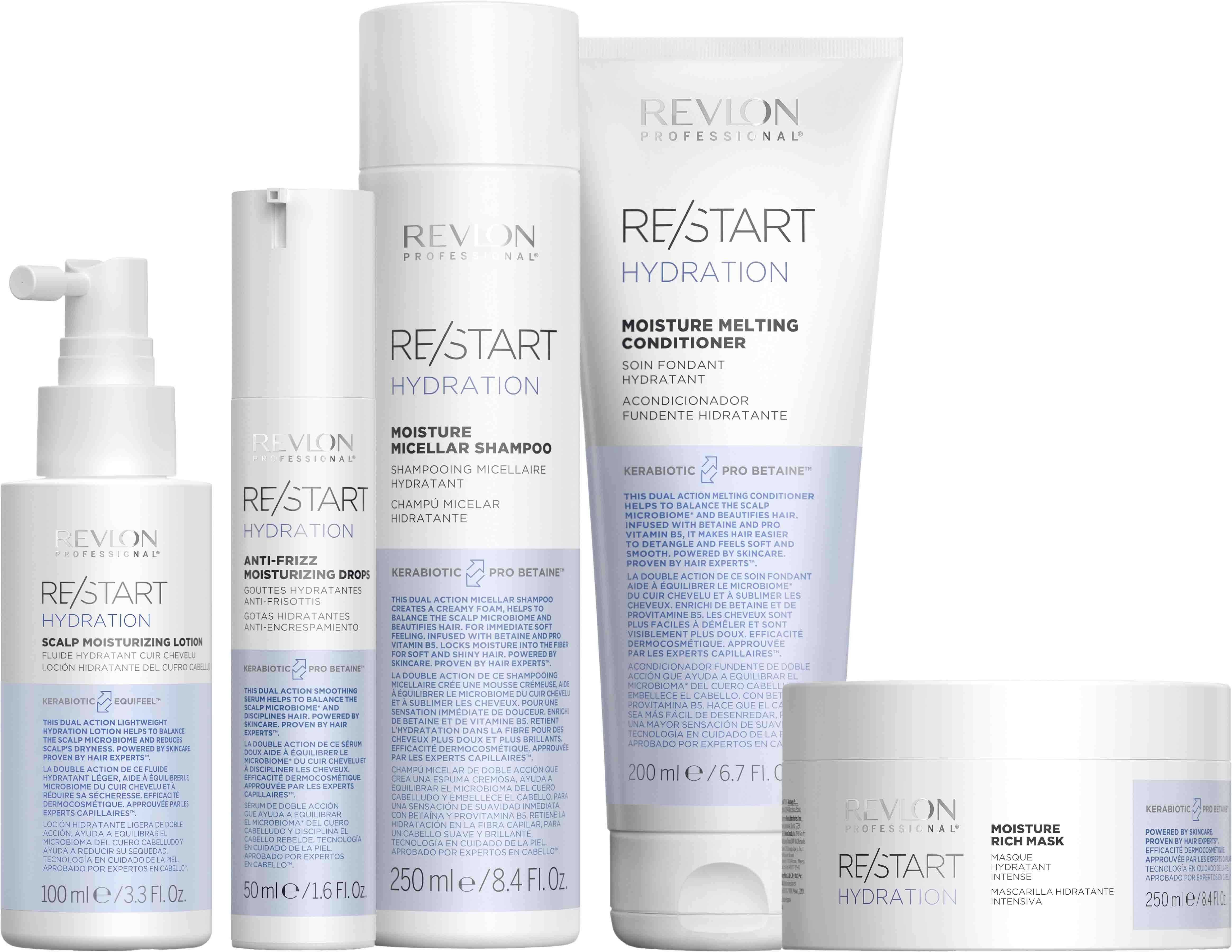 revlon-professional-re-start-hydration-serie-fuer-trockenes-haar-weiss-blaue-shampoo-conditioner-maske-moisturizing-drops-und-scalp-lotion