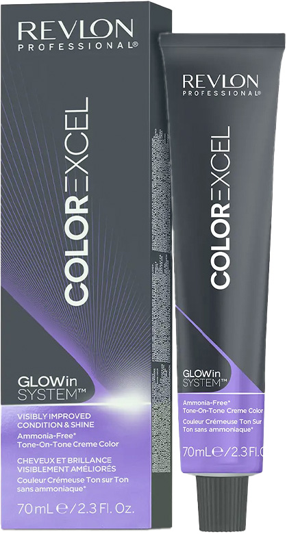 revlon-color-excel-tube-und-verpackung-der-demipermanten-haarfarbe-70-ml-mit-hinweis-auf-ammoniak-freie-formel-und-glanz