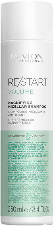 revlon-professional-re-start-volume-magnifying-micellar-shampoo-fuer-feines-haar-weiss-gruene-flasche-250-ml
