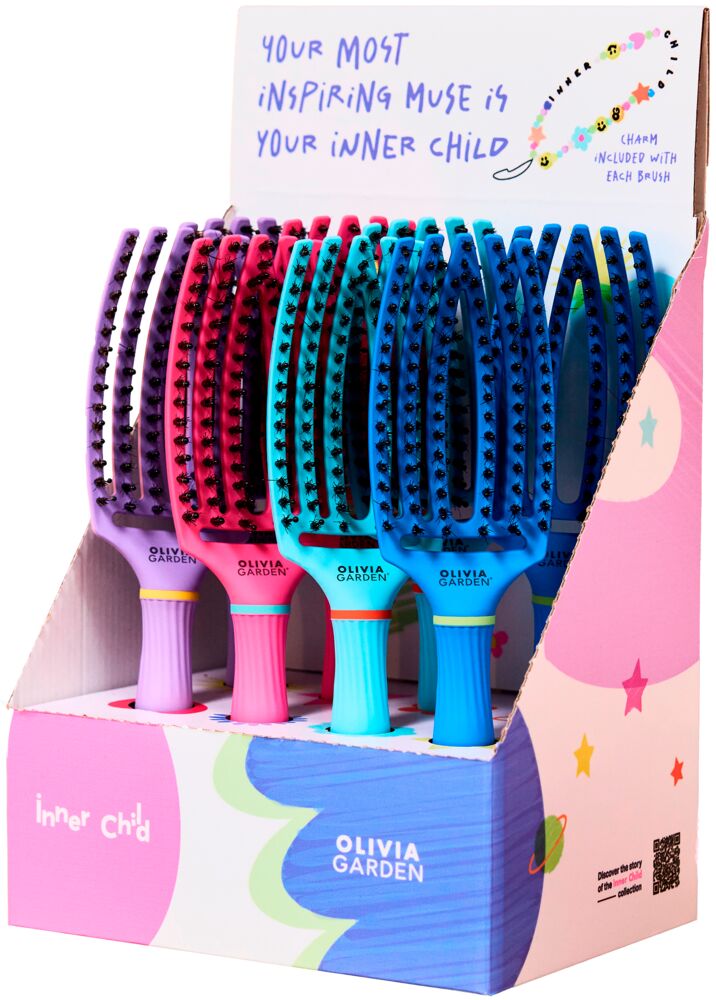 olivia-garden-display-fingerbrush-combo-medium-mit-mehreren-entwirrungsbuersten-in-lila-pink-tuerkis-und-blau-aus-pappaufsteller-fuer-den-verkauf-im-salon