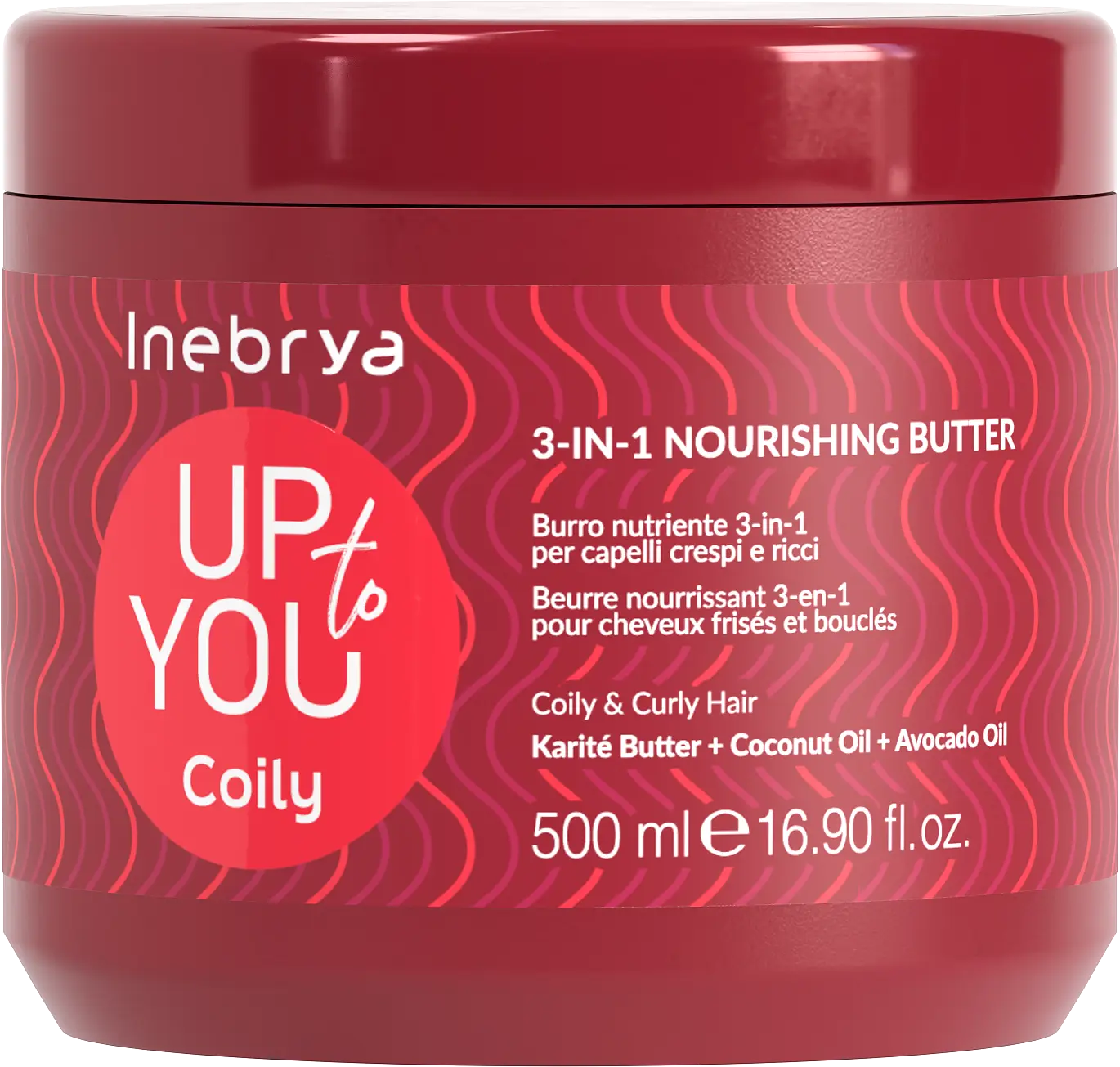 roter-tiegel-inebrya-up-to-you-coily-3-in-1-nourishing-butter-500ml-fuer-lockiges-und-krauses-haar