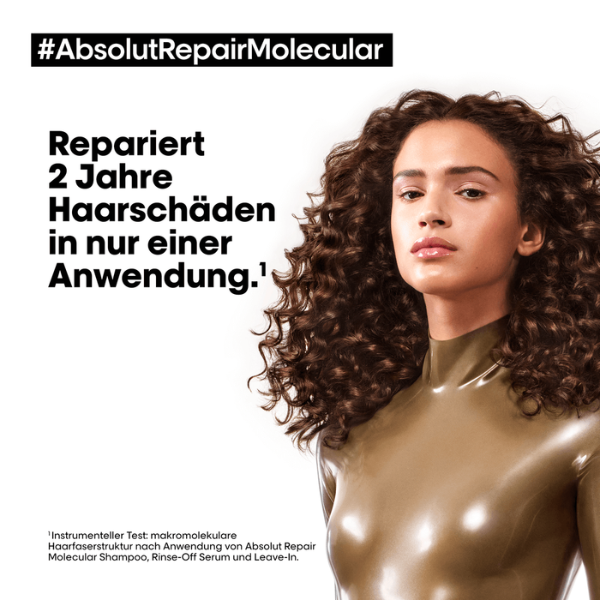 loreal-absolut-repair-molecular-werbebild-mit-frau-und-lockigem-haar-zur-reparatur-von-haarschaeden