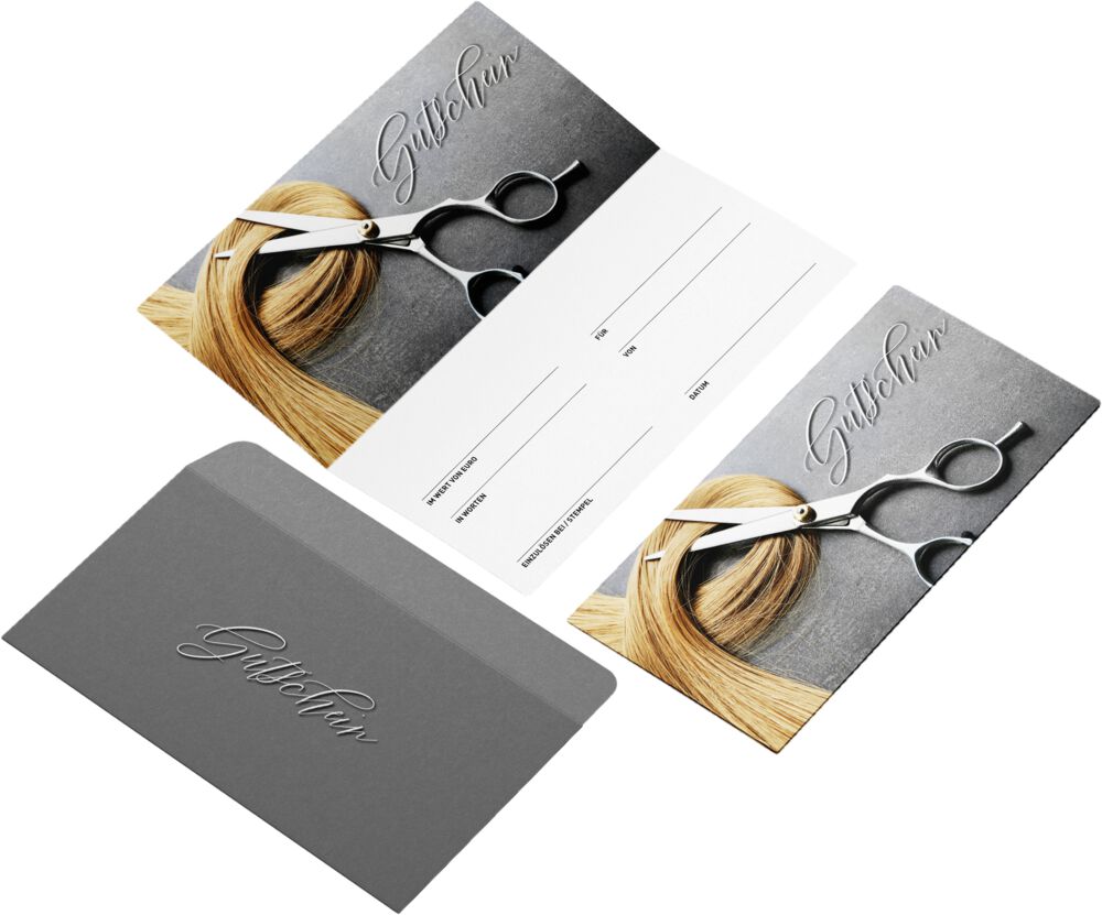 Geschenkgutschein Schere 25 Stück