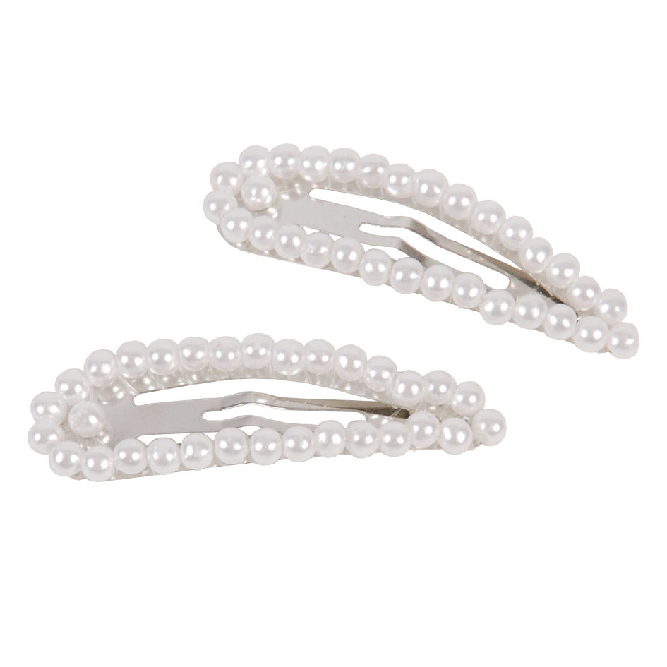 Click-Clack Perle Metall silber weiß