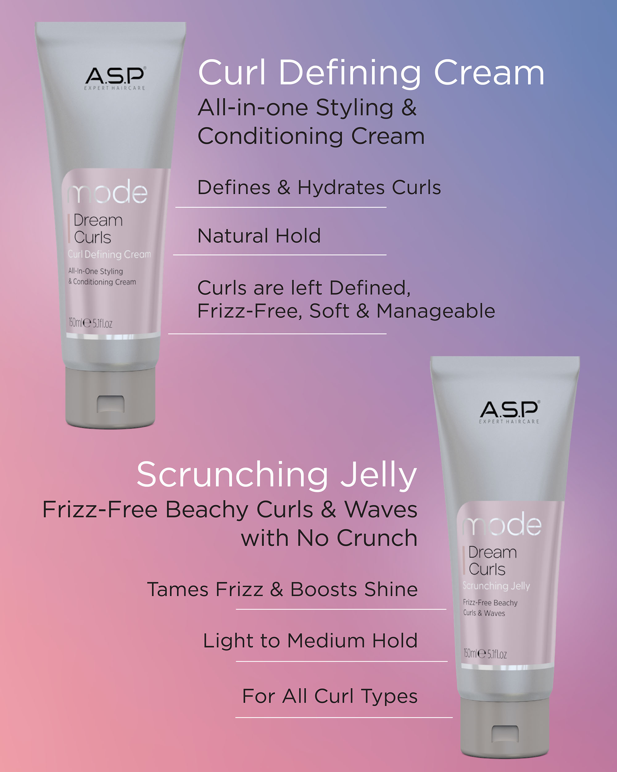 ASP Mode Dream Curls Defining Cream 150ml (Styling- & Pflegecreme für Locken)